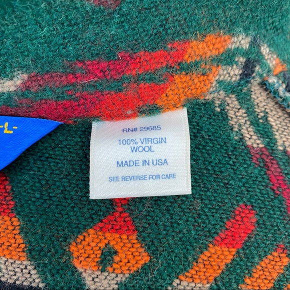 Pendleton RARE Wool Aztec Long Blanket Coat Made In USA - Picture 9 of 13